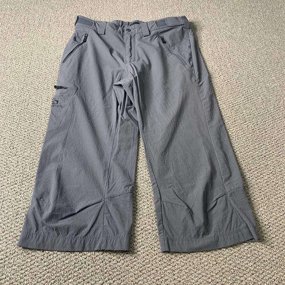 Salomon Womens Pants Size 32 Gray Straight Leg‎ Capri Adjustable Waist Outdoor - Picture 1 of 12